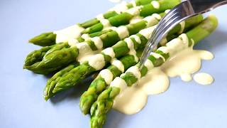 Vegan sauce hollandaise on green asparagus [upl. by Biondo]