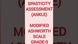 Grade0Modified Ashworth ScaleAnkle PlantarFlexors spasticitymodifiedashworthscalestrokeneuro [upl. by Berthold]