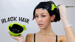 Dyeing my hair Pitch Black [upl. by Kinchen]