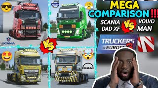 VOLVO vs SCANIA vs DAF XF vs MAN TGX  4 Most Powerful Trucks Compared 🚚  Truckers of Europe 3 [upl. by Haneekas]