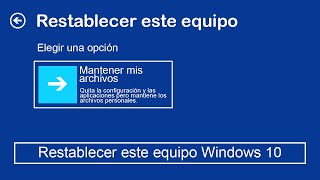 Restablecer Windows 10 a su estado de Fabrica sin perder Archivos y sin Formatear [upl. by Slen]