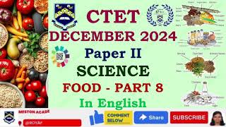 CTET PAPER II SCIENCE FOODROUGHAGEin English [upl. by Sucramed]