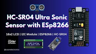 HCSR04 Ultrasonic Sensor with ESP8266  NodeMCU  16X2 LCD  I2C Module 💡 cosmelectronics esp8266 [upl. by Fonda]