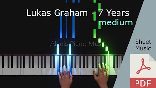 Lukas Graham  7 Years MEDIUM  Piano Tutorial Sheet Music PDF [upl. by Revolc719]