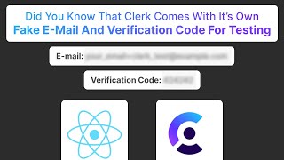 Clerk Authentication Email and Verification Code For Testing In React JS [upl. by Einehpets]