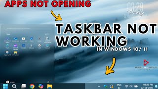 Taskbar Not working in Windows 11  Apps Not working on taskbar  Taskbar kam nahi kar raha [upl. by Drawde]