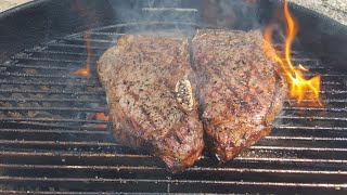 Reverse Seared Steak On The Weber Kettle And Slow n Sear While Camping [upl. by Muirhead]