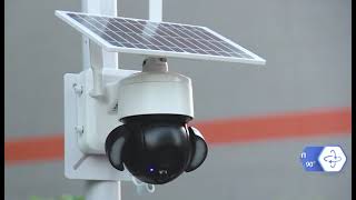 Home Safety System IP66 Solar Powered Outdoor Security Light Camera [upl. by Aicineohp105]