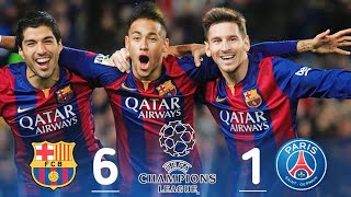 Barcelona 61 Paris Germain UCL 2017 Extended Highlights Goals messi naymar Mad match 💥 [upl. by Ruzich202]