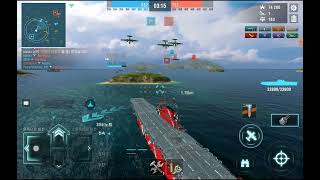 World of Warships Blitz  Tier 8 USA Aircraft Carrier Hornet 01 [upl. by Yemar]