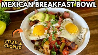 Mexican Breakfast Bowl with the BEST Chorizo Potatoes on the Griddle [upl. by Favian]