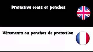 APPRENDRE LANGLAIS  Vêtements ou ponchos de protection [upl. by Deibel667]