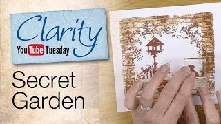 Clarity Stencil and Gelli Plate How To  A Secret Garden [upl. by Anelaf500]