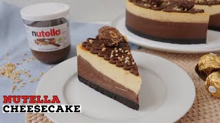 Baked Nutella Cheesecake Recipe  Just Cook [upl. by Yellac747]