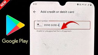 Playstore Invalid Or Unsupported Form Of Payment Problem  Invalid or Unsupported Form of Payment [upl. by Scriven]