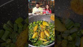 Aloo Bhindi 🍋🌱 ytshorts bhindi recipe aloorecipe food shortsfeed pahadinaunifoodseries [upl. by Haleemaj]