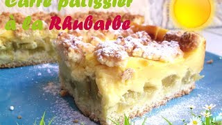 ☘️ Se régaler avec de la rhubarbe  🤔  Carré patissier à la rhubarbe ☘️ [upl. by Jaclyn]