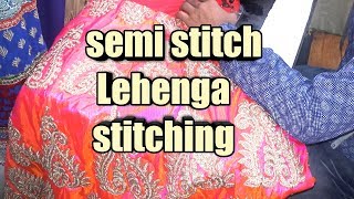 Semi stitch lehenga cutting and stitching [upl. by Einnaf]