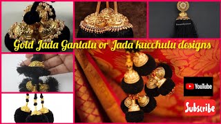 exclusive gold Jada gantalu designs with weight  Traditional gold Jada kuchulu designs collections [upl. by Pfister680]