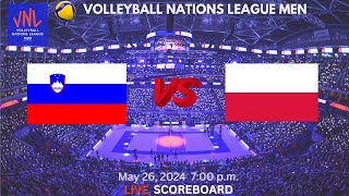 SLOVENIA VS POLAND NATIONS VOLLEYBALL LEAGUE MEN [upl. by Eeima]