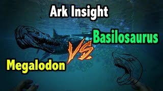 Ark Insight Megalodon VS Basilosaurus [upl. by Dranreb]