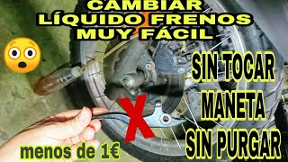 Truco CAMBIAR LIQUIDO DE FRENOS Moto Sin TOCAR Maneta ni Purgar Muy fácil [upl. by Emyle610]