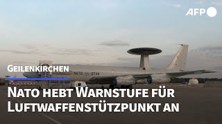 Geilenkirchen Nato ruft zweithöchste Warnstufe für Flughafen aus  AFP [upl. by Netsew]