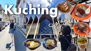 Exploring Kuching Sarawak 🇲🇾 travel vlog part 2 carpenter street trying local food museum [upl. by Derfniw303]