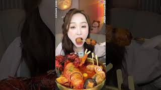 mukbang  Skewers asmr shorts [upl. by Elleirol]