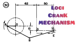 CRANK MECHANISM  Link mechanism in  Technical drawing  Engineering drawing [upl. by Rosinski516]