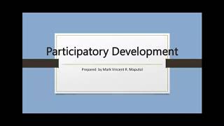 Participatory Development [upl. by Cathlene]