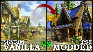 Skyrim PS5 Graphics Overhaul Mods Vanilla VS Modded [upl. by Taite]