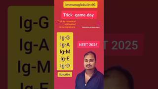 Immunoglobulin Trick to remember antibodies trending ytshorts neet neet2025 jitendrajaiswalsir [upl. by Ailene692]