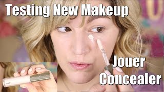 Jouer High Coverage Concealer  Testing New Makeup [upl. by Enylodnewg217]