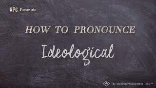 How to Pronounce Ideological Real Life Examples [upl. by Indihar]