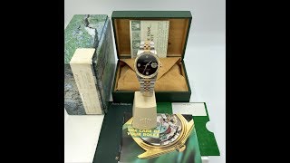 Rolex 16233 DateJust FACTORY Onyx Diamond Dial Full set Unpolished box amp Papers Awad watches [upl. by Allista]