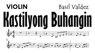 Kastilyong Buhangin Violin Basil Valdez Sheet Music Backing Track Partitura [upl. by Adlin]