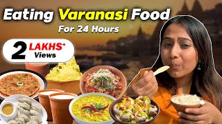 Banaras Food Vlog for 24 Hours  Best Food Challenge 🙈 [upl. by Nolra]