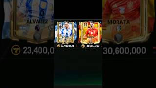 ÁLVAREZ vs MORATA FC card comparison 🔥🔥 fcmobile fifa fifamobile football soccer eafc24 [upl. by Nnairet628]