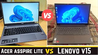 Lenovo V15 vs Acer Aspire Lite Ryzen 5  detail comparison 16 GB RAM  512 GB SSD [upl. by Deny]