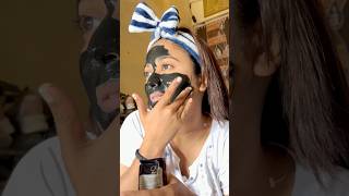 OMG 😱 This Charcoal Peel Off Mask Experience  Tried First Time 😬 minivlog shortvideo ytshorts [upl. by Glennis957]