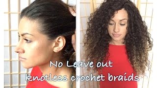 HOW TO DO KNOTLESS NO LEAVE OUT CROCHET BRAIDS ON CAUCASIAN HAIR WITH DEEP TWIST HAIR [upl. by Okimik]