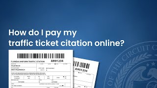 How to Pay for a Traffic Ticket Citation Online in Palm Beach County [upl. by Gleeson]