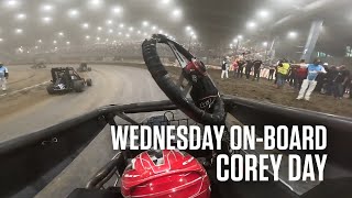 OnBoard Corey Day Rips The Top For Wednesday Chili Bowl Prelim Win [upl. by Nylyram101]