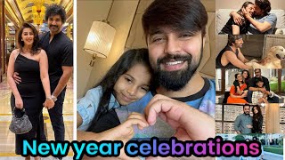 Celebrities new year celebrations trending viralvideo 2024newyear raviteja maheshbabu sitara [upl. by Rubma906]