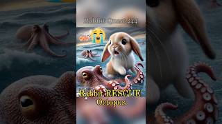 Rabbit RESCUE Octopus 兔子拯救八爪魚 rabbit cute bunny shorts short shortvideo funnyvideos cat [upl. by Latty497]