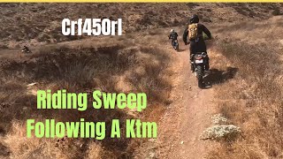 Crf450rl  Riding Sweep On A Group Ride Following a ktm  Fireroad amp Single Track dualsportlife [upl. by Im]