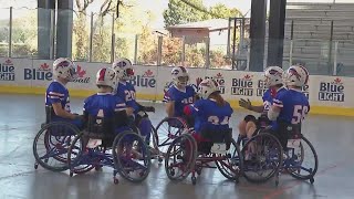 Buffalo Bills wheelchair football team competes in regional matchup at Riverworks [upl. by Windham]