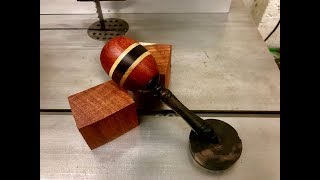 Woodturning a Baby Rattle for my Son  Padauk and Ebony [upl. by Janine120]