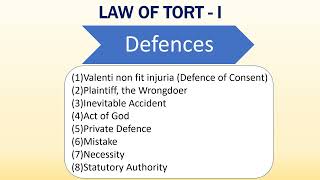 Defences in Tort  Explaination  Notes  Case Laws  For BALLB amp LLB [upl. by Zerline184]